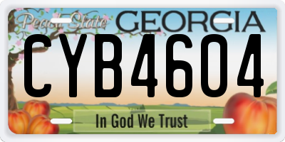 GA license plate CYB4604