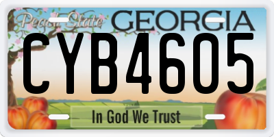 GA license plate CYB4605