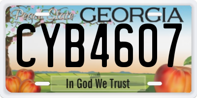 GA license plate CYB4607
