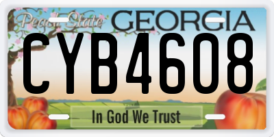 GA license plate CYB4608