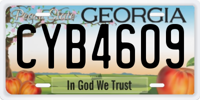 GA license plate CYB4609
