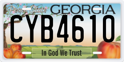 GA license plate CYB4610