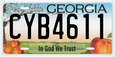 GA license plate CYB4611