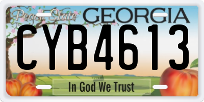 GA license plate CYB4613
