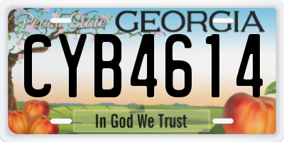 GA license plate CYB4614