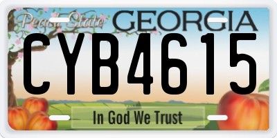 GA license plate CYB4615