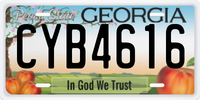 GA license plate CYB4616