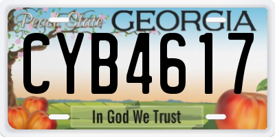 GA license plate CYB4617