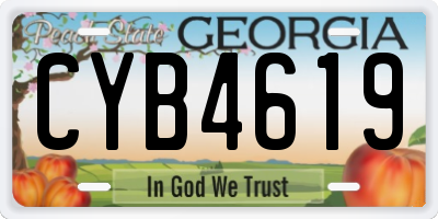GA license plate CYB4619