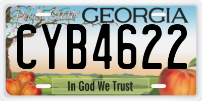 GA license plate CYB4622