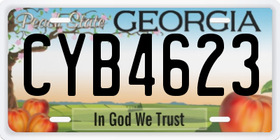 GA license plate CYB4623