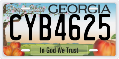 GA license plate CYB4625