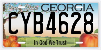 GA license plate CYB4628