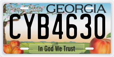 GA license plate CYB4630