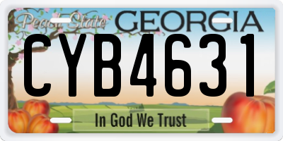 GA license plate CYB4631