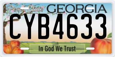 GA license plate CYB4633