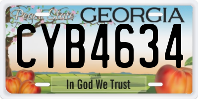 GA license plate CYB4634