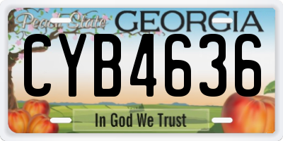 GA license plate CYB4636