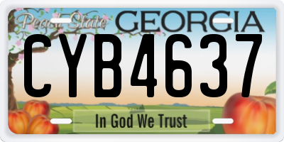 GA license plate CYB4637