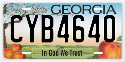 GA license plate CYB4640