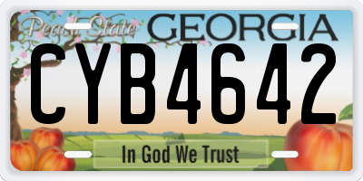 GA license plate CYB4642