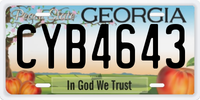 GA license plate CYB4643