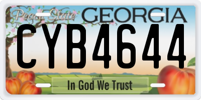 GA license plate CYB4644