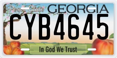 GA license plate CYB4645