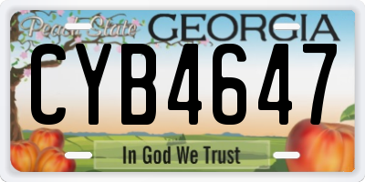 GA license plate CYB4647