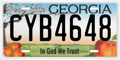 GA license plate CYB4648