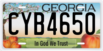 GA license plate CYB4650