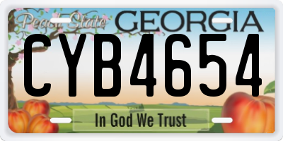 GA license plate CYB4654
