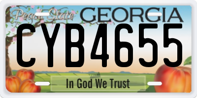 GA license plate CYB4655
