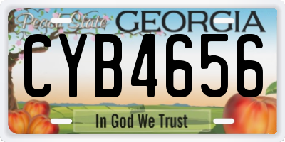 GA license plate CYB4656