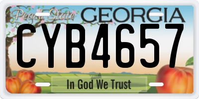 GA license plate CYB4657