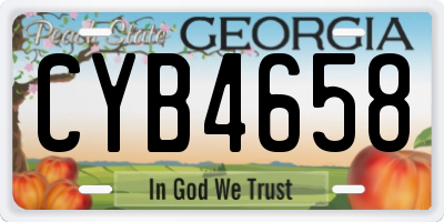 GA license plate CYB4658