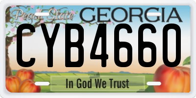 GA license plate CYB4660