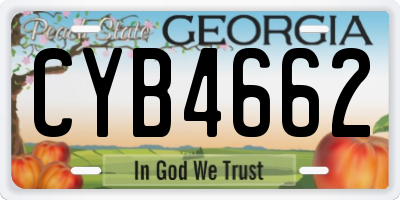 GA license plate CYB4662
