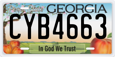 GA license plate CYB4663