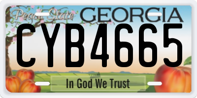 GA license plate CYB4665