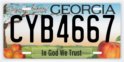 GA license plate CYB4667