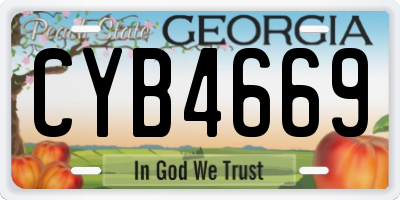 GA license plate CYB4669