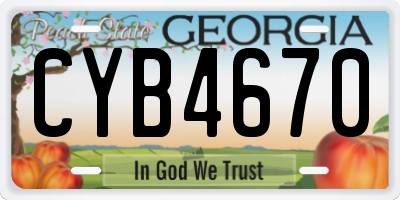 GA license plate CYB4670