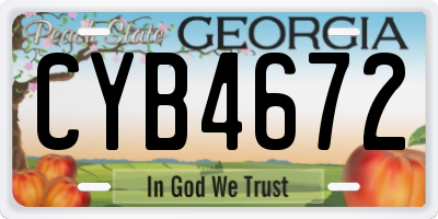 GA license plate CYB4672