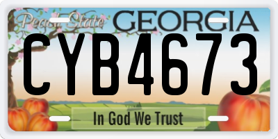 GA license plate CYB4673
