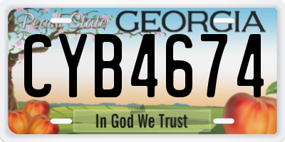 GA license plate CYB4674