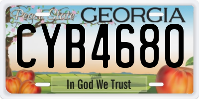 GA license plate CYB4680