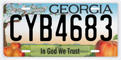 GA license plate CYB4683