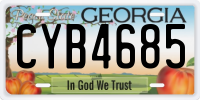 GA license plate CYB4685