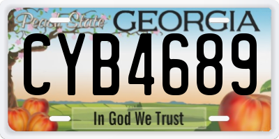 GA license plate CYB4689
